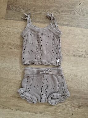 snug knit two piece bloomer shorts & tank set